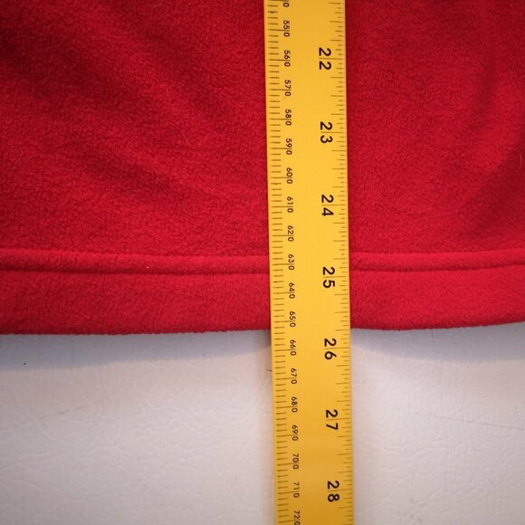 Lands End Ladies Size Medium Fitted Red 1/4 Zip Fleece Pullover - Picture 7 of 9